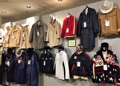 Uniforms from the US Olympic teams from the Winter Olympics over the years.